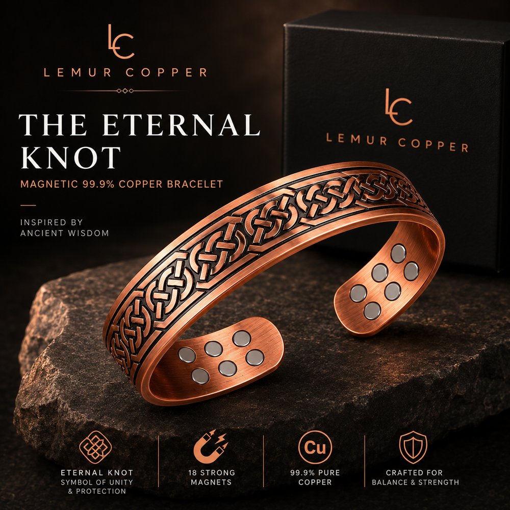 LEMUR COPPER — The Eternal Knot | Magnetic 99.9% Copper Bracelet